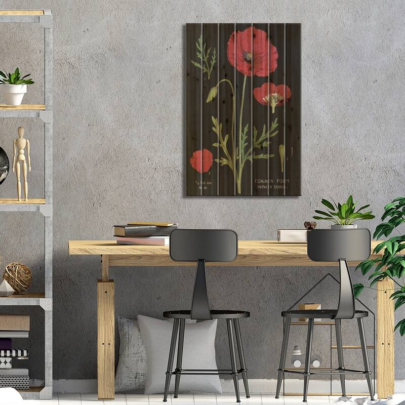 Poppy Chart Print On Wood by Sue Schlabach - Multi-Color