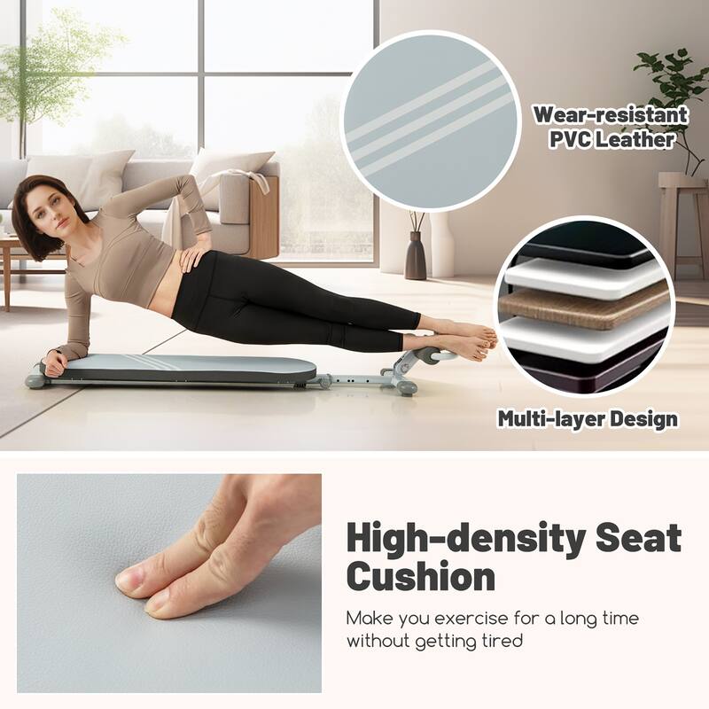 Gymax Multifunctional Sit Up Bench w/3 Gear Adjustable Angles &