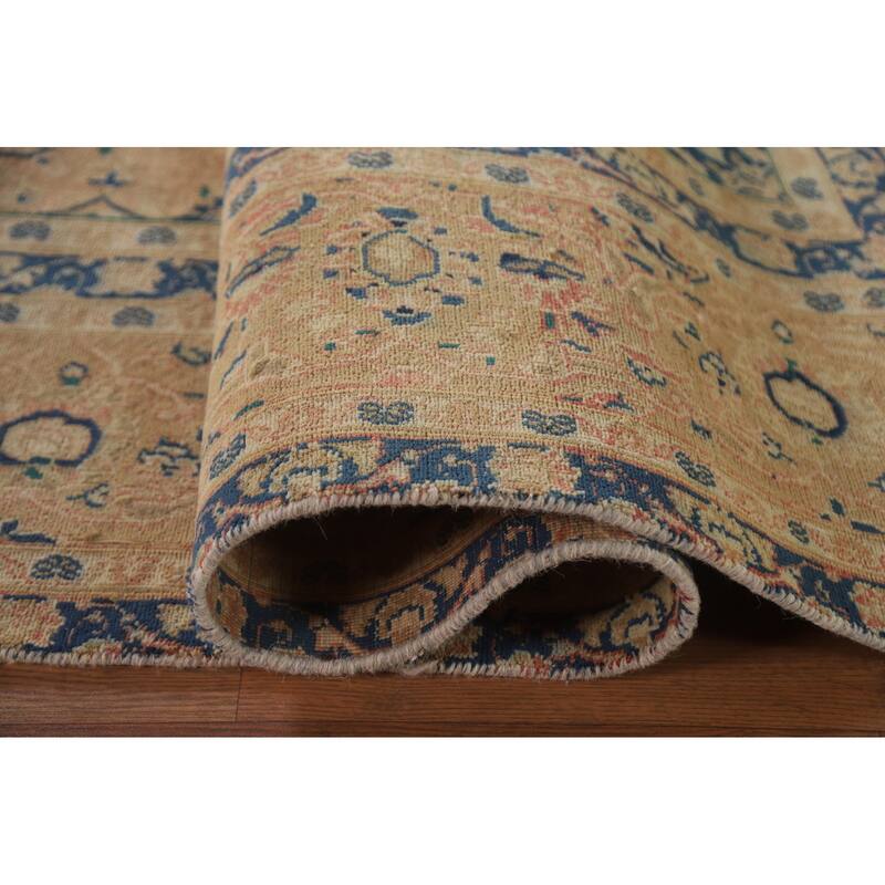 Hand Knotted Oriental 100% Wool Carpet Traditional Floral Pink Kashan Area Rug - 11' 11'' X 10' 1''