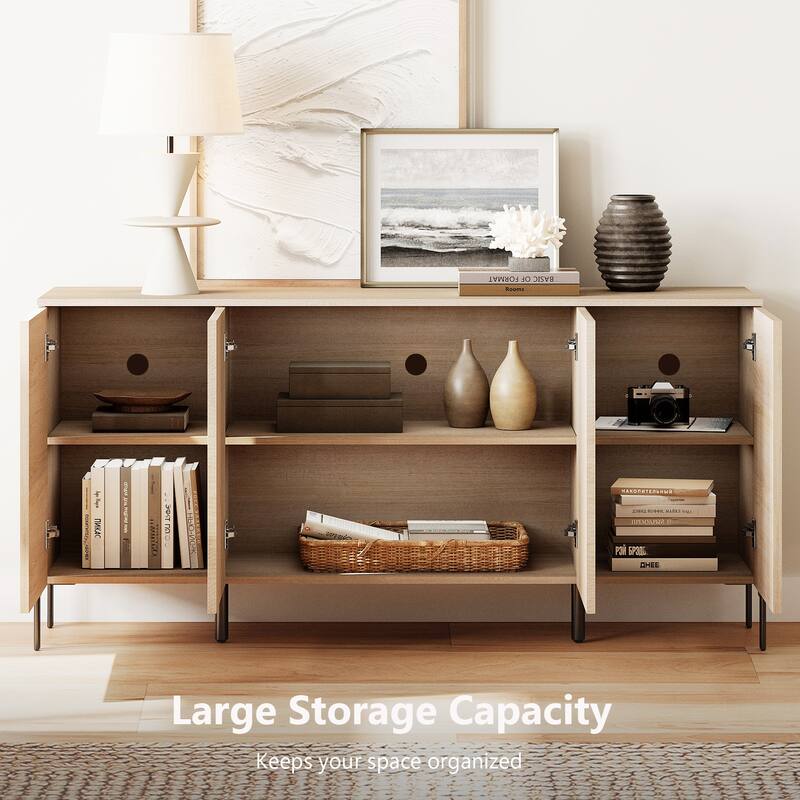 WAMPAT 61" Sideboard Buffet Cabinets with Storage