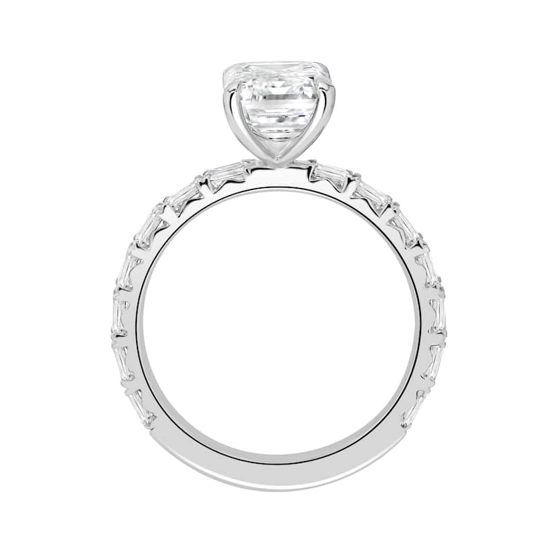 Auriya 14k Gold 6 1/5ctw Emerald Lab Grown East-West Diamond Engagement Ring (E-F VS)