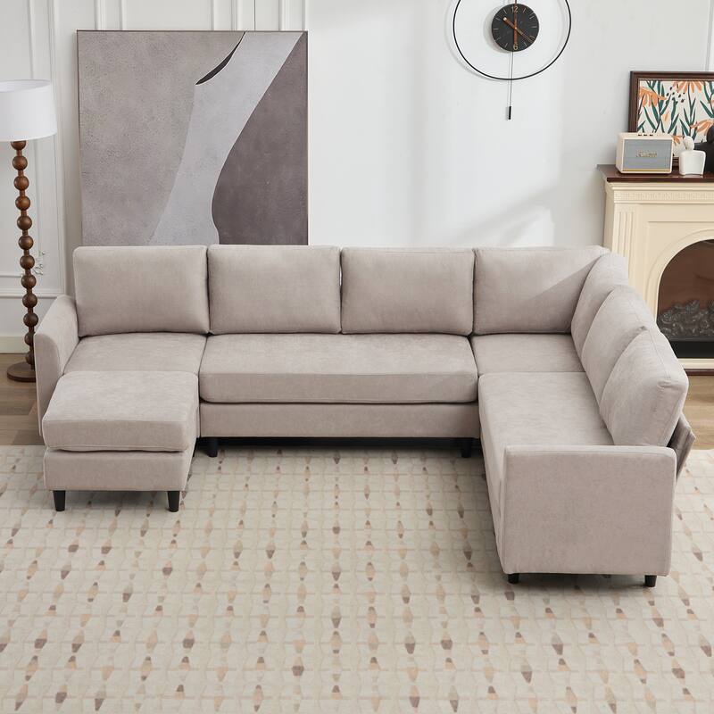 Snow Velvet Sectional Sofa