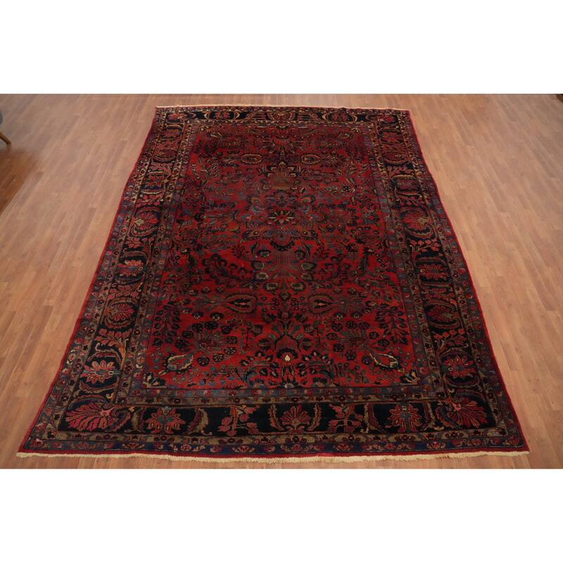 Hand Knotted Oriental 100% Wool Carpet Traditional Floral Oranges & Rust Lilian Area Rug - 11' 11'' X 9' 2''