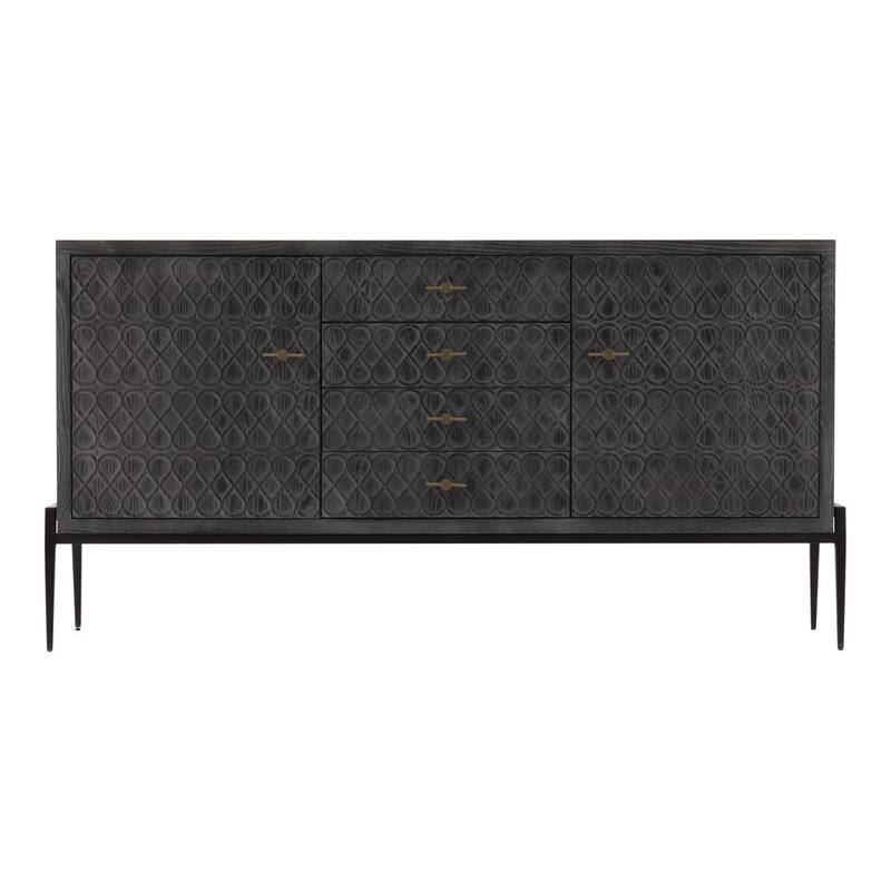 Furniture Classics Stevens Charcoal Oak Marble Top Storage Sideboard