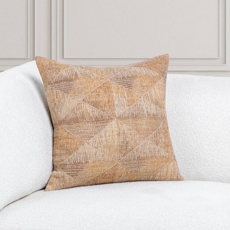 Rev Cotton Blend Throw Pillow - Feather Down - 22x22 - Accent - Caramel