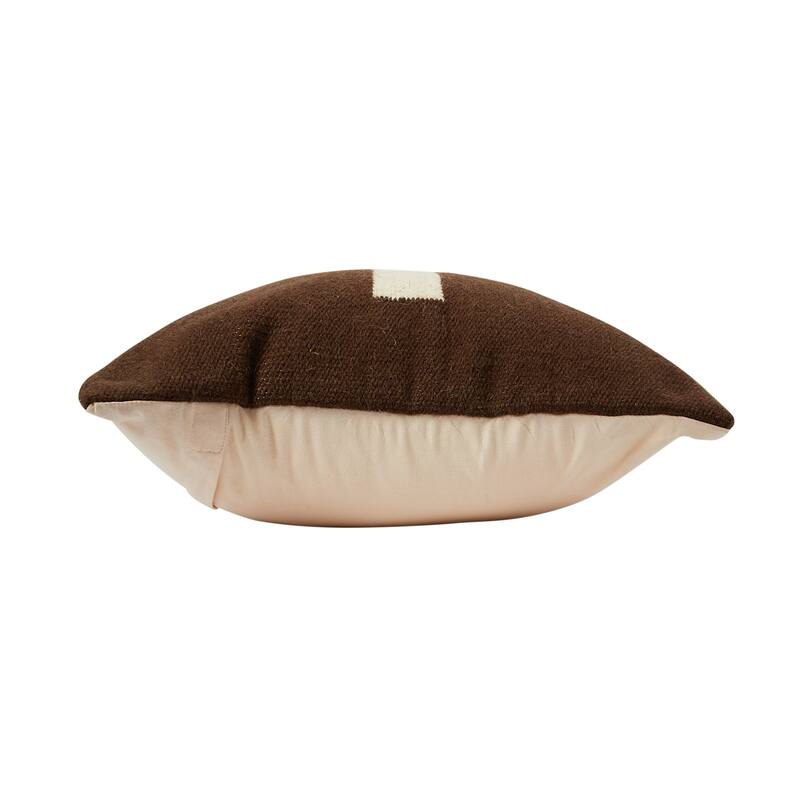 Wool Blend Pillow with Swiss Cross