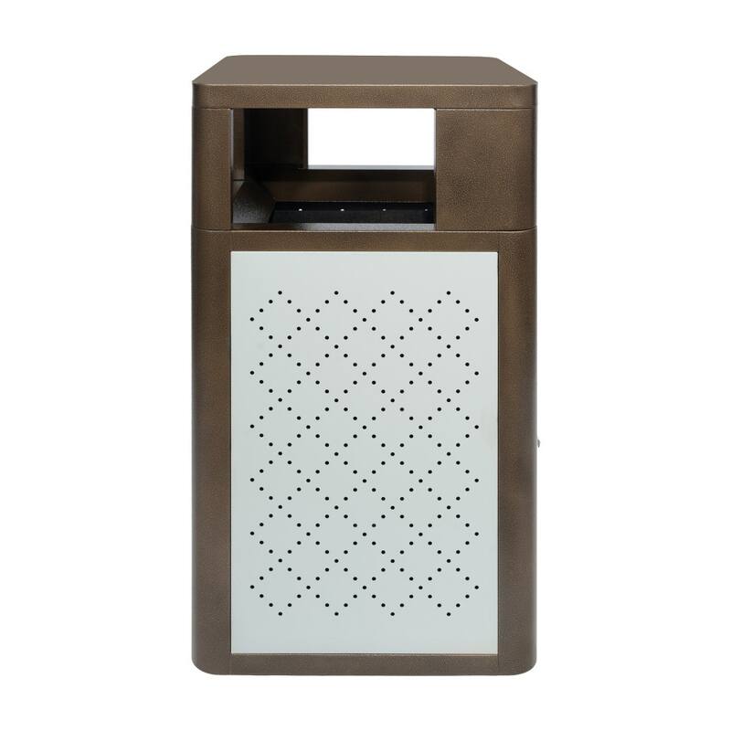 Commercial 31.4 GAL Steel Trash Can with Inner Bin, Locking Access Door
