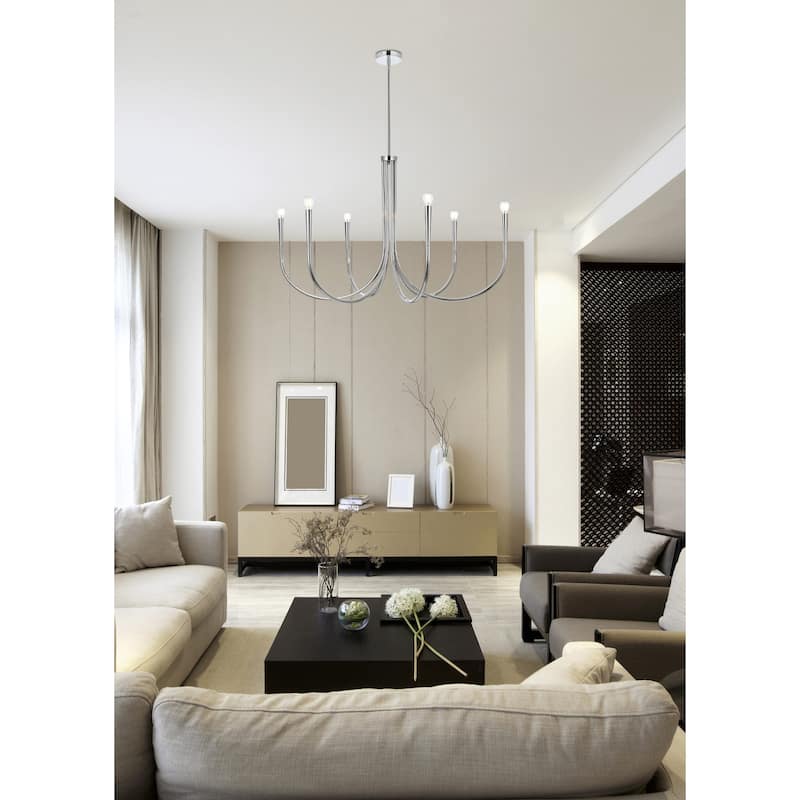 Elegant Lighting LD722D42 Layne 6 Light 42" Wide Taper Candle Style