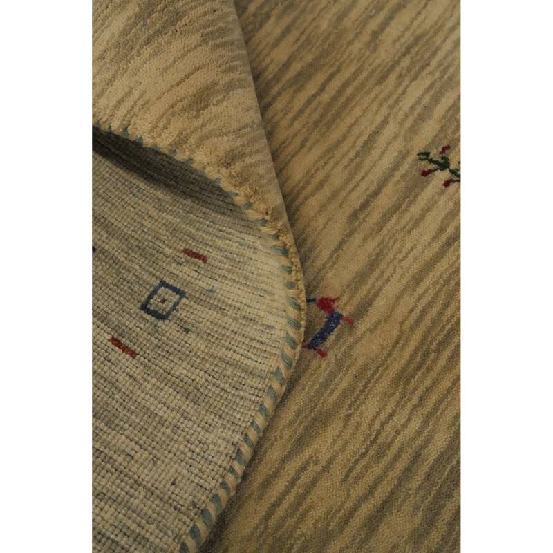 Handmade Wool Gabbeh Oriental Accent Rug Tribal Geometric Carpet - 5' 9'' X 4' 3''