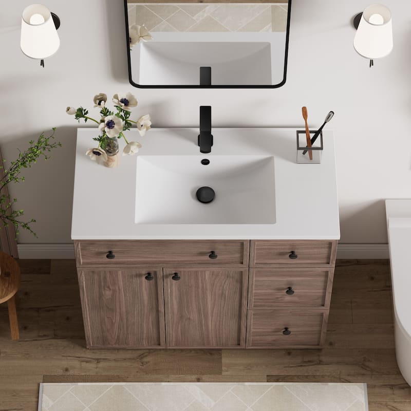 36"/48"/60"/72" Bathroom Vanity Set with Sink & Faucet