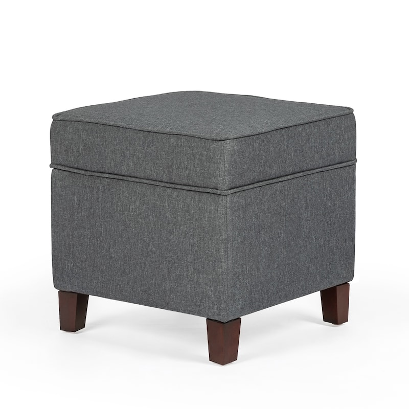 Adeco Square Storage Ottoman 17 inch Footstool