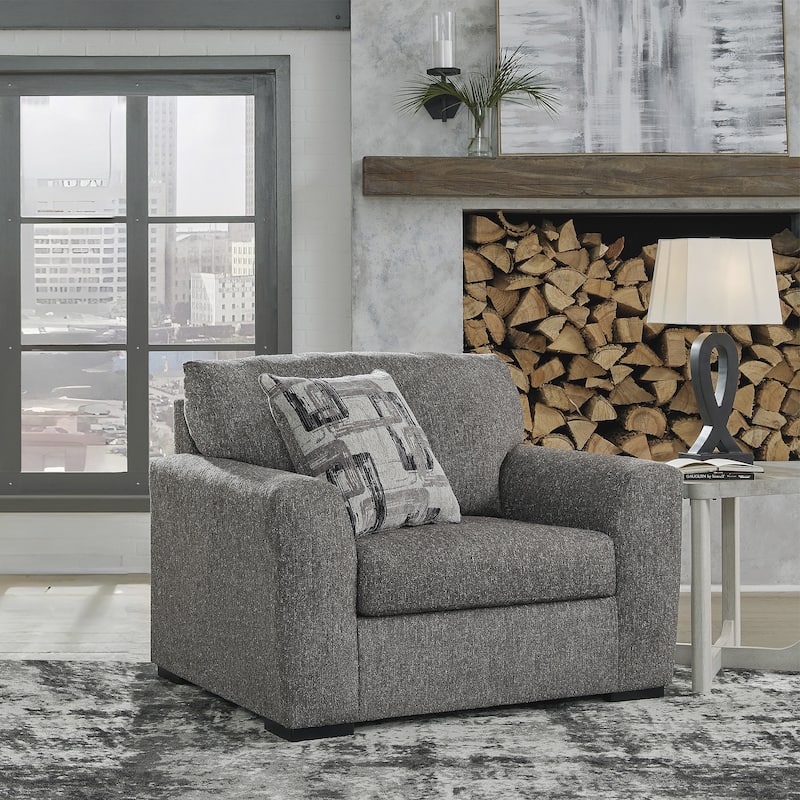Signature Design by Ashley Gardiner Pewter Oversized Chair - 51"W x 41"D x 40"H - 51"W x 41"D x 40"H - Pewter