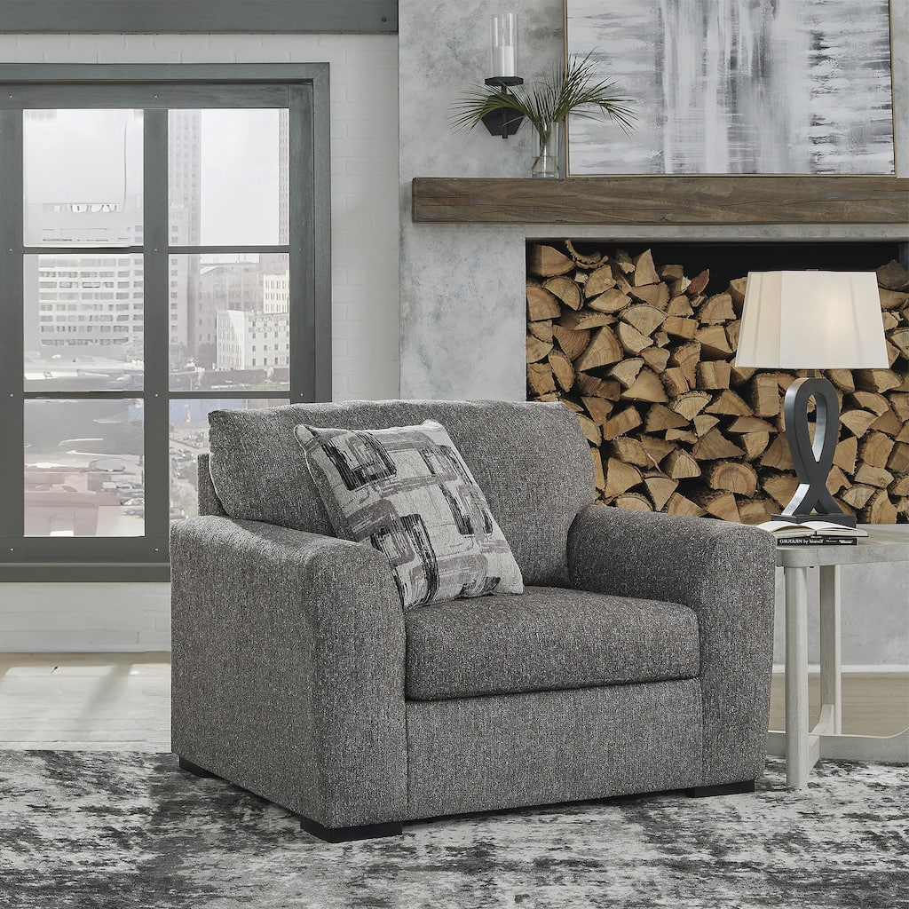 Signature Design by Ashley Gardiner Pewter Oversized Chair - 51"W x 41"D x 40"H