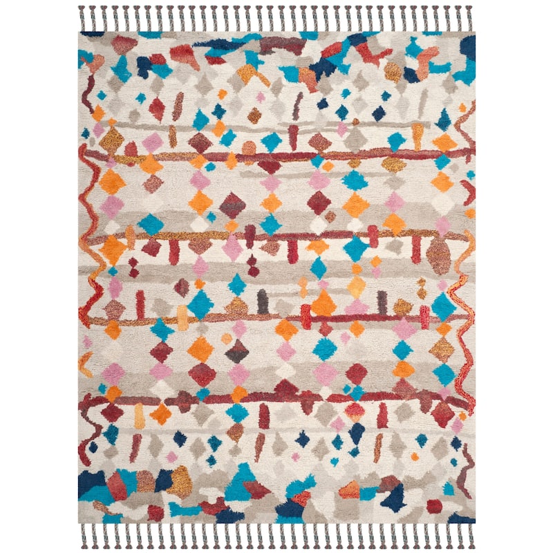 SAFAVIEH Handmade Casablanca Shag Berrin Tribal Moroccan Wool Rug
