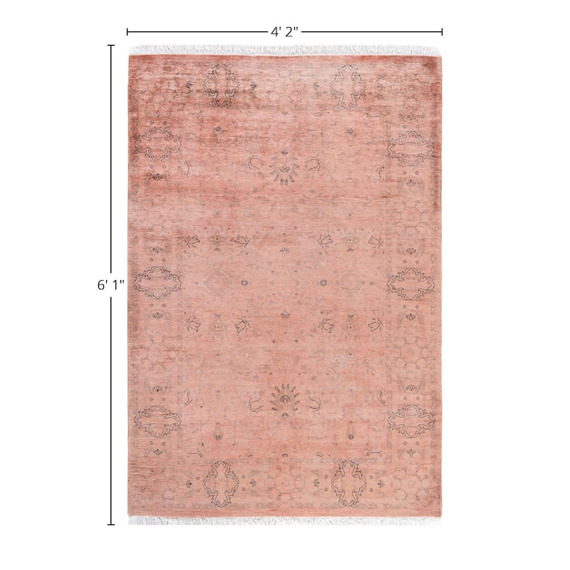 Overdyed One-of-a-Kind Hand-Knotted Area Rug - Pink - 4' 2" x 6' 1"