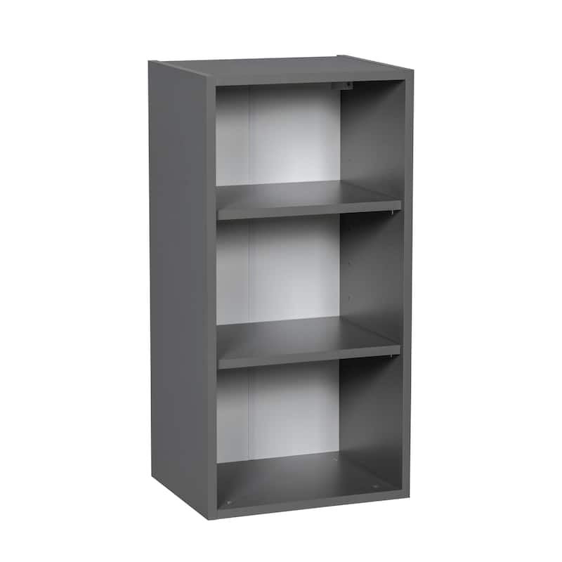 15" x 30" Wall Cabinet-Single Door-Grey - 15 x 30 x 12 - Clear