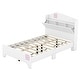 preview thumbnail 8 of 7, White Twin Size House Platform Bed with Storage House Shape Headboard