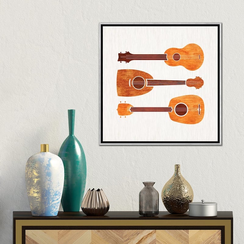 iCanvas "Hawaiian Ukuleles" by Modern Tropical Framed