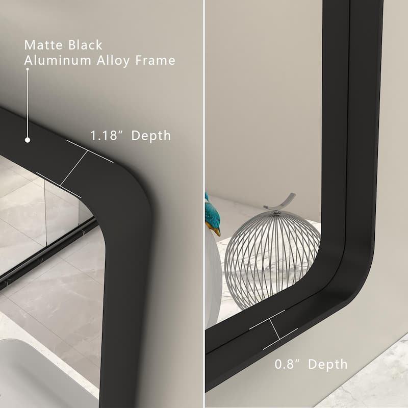 Bathroom Vanity Mirror with Aluminum Alloy Framed, Tempered Glass, Wall Mounted