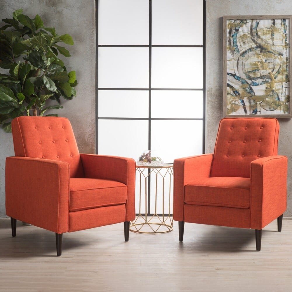 Mervynn Mid-century Tufted Recliners (Set of 2) by Christopher Knight Home