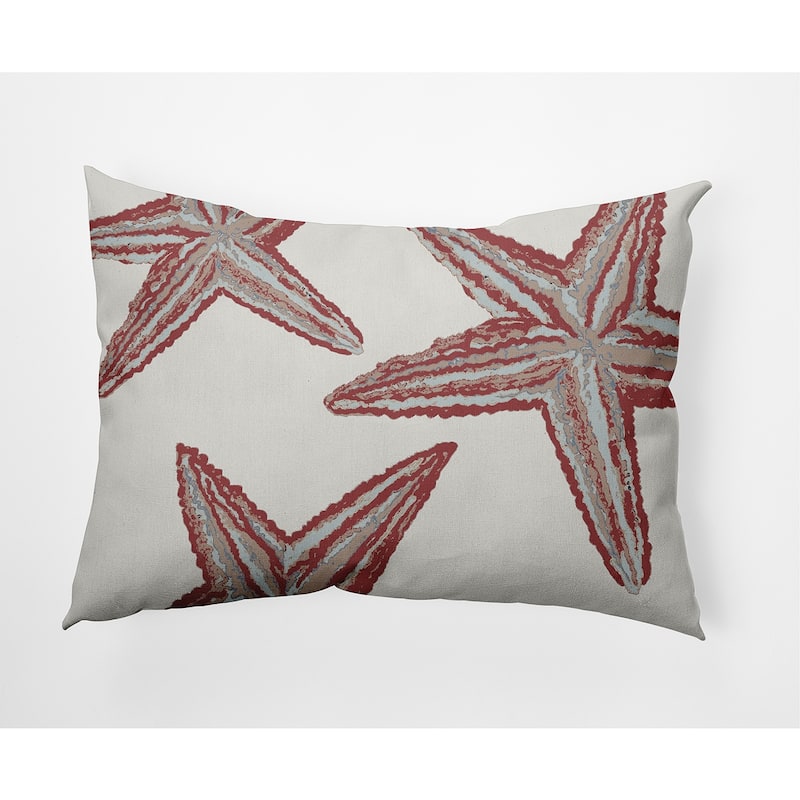 Starfish Constellation Nautical Decorative Indoor Pillow - Ligonberry Red - 14" x 20"