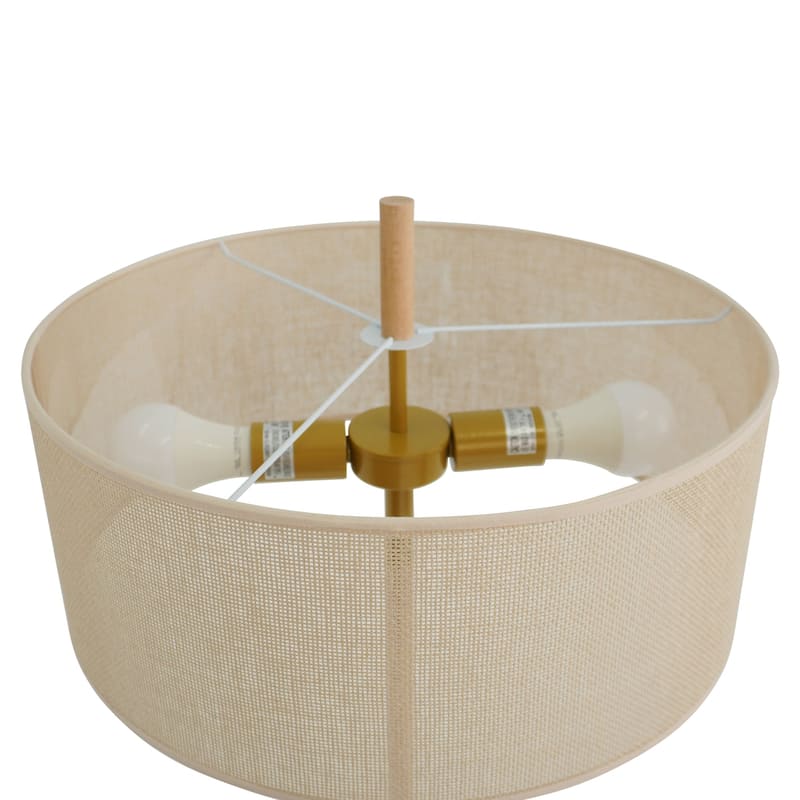 Classic Modern Floor Lamp, Upward Lighting Design for Living Room, Bedroom Floor Lamp - Oak and Natural 110-120V