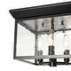 preview thumbnail 11 of 12, Industrial 3-Light Square Seeded Glass Cage Flush Mount Light 9.8in