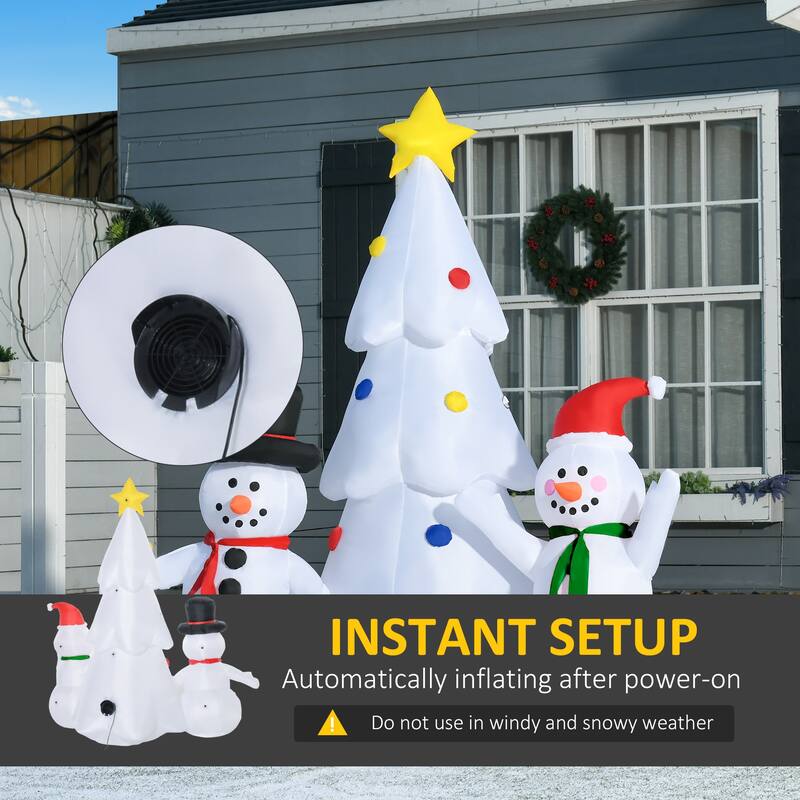 HOMCOM 6 ft. Inflatable Snowman Christmas Decoration, Inflatable Christmas Tree