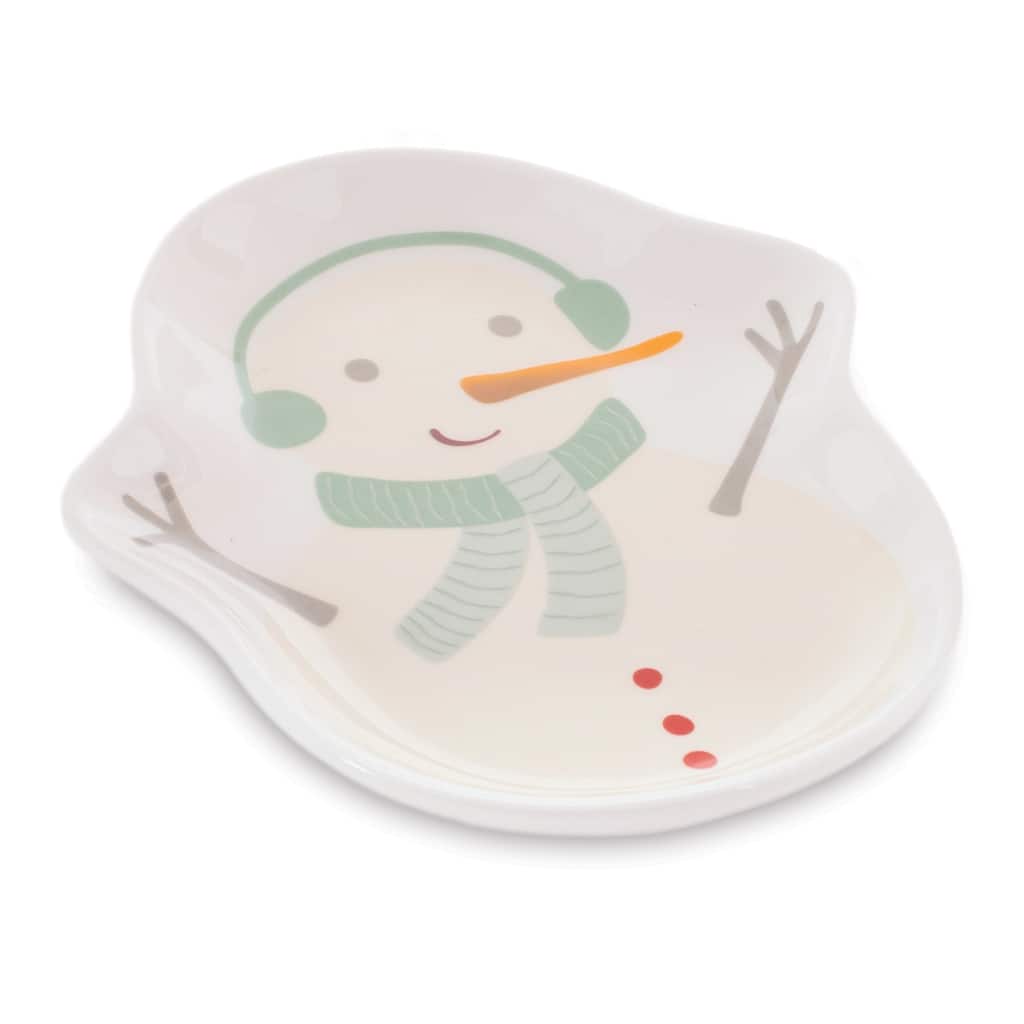 Ceramic Snowman Holiday Trinket Dish (Set of 4)
