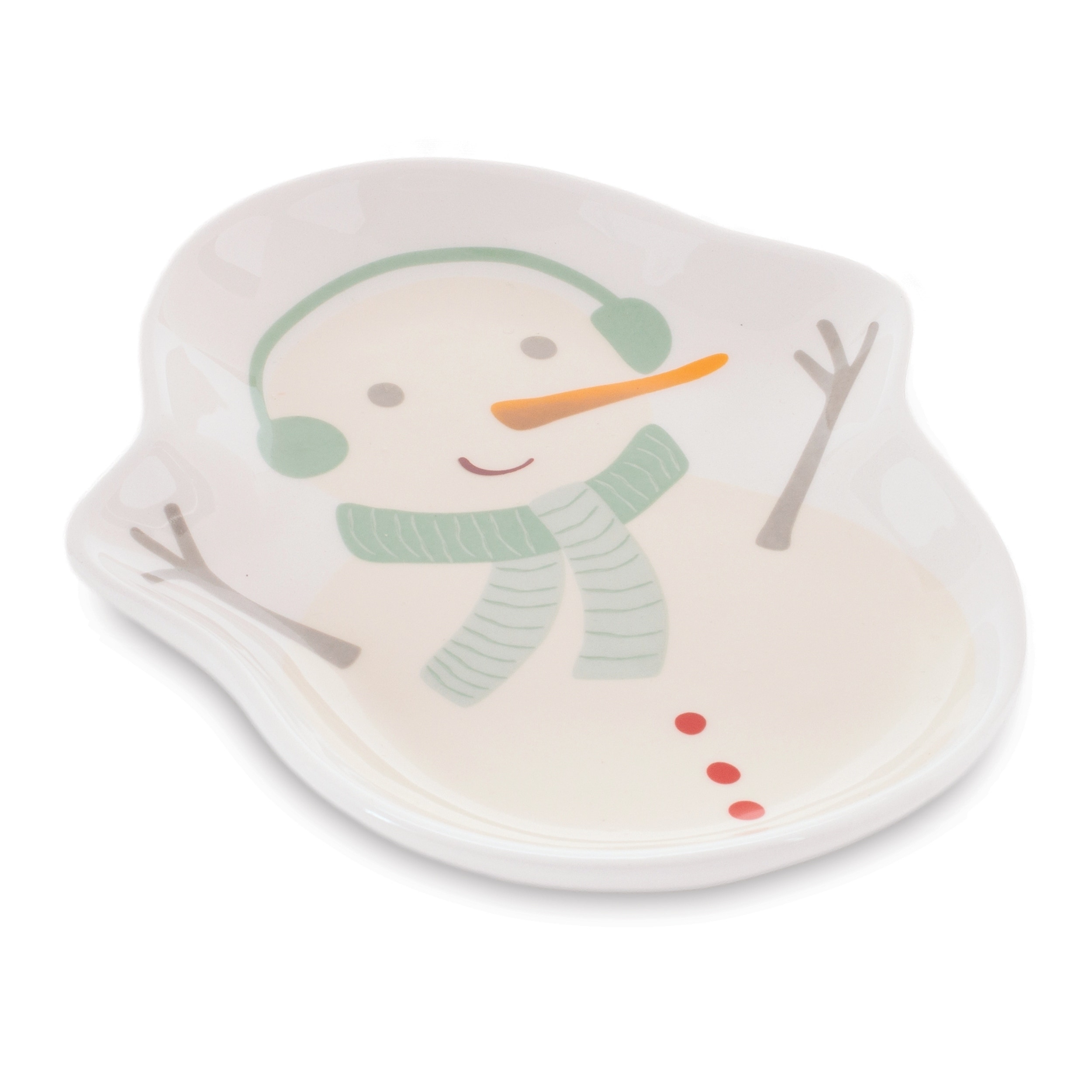 Ceramic Snowman Holiday Trinket Dish (Set of 4)