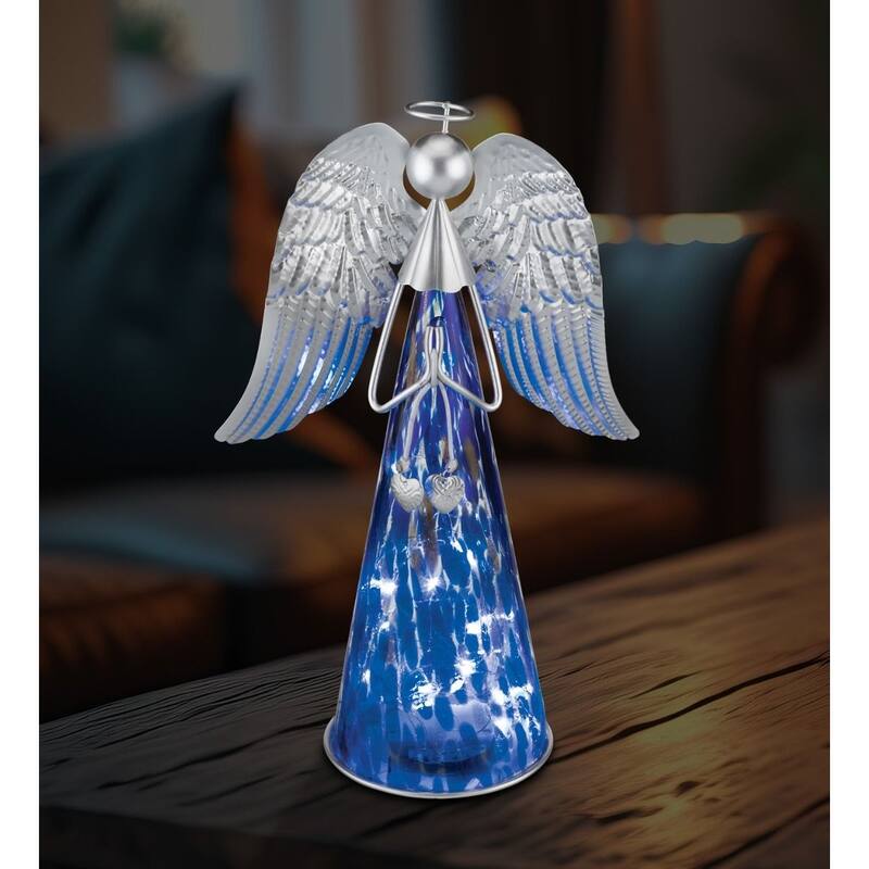 Murano Angel LED Decor 13" - Indigo
