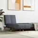preview thumbnail 8 of 12, vidaXL Chaise Longue Black Velvet - 21.7" x 55.1" x 27.6" Dark gray