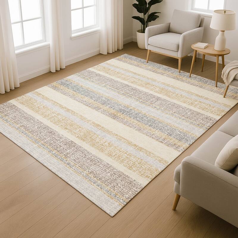 Premium Washable Super Soft Vintage Stripe Mayfield Rug