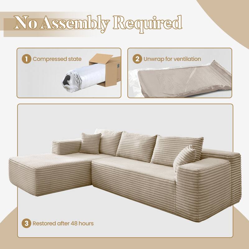 HOOOWOOO Modern L-shaped Modular Sectional Sofa with Chaise