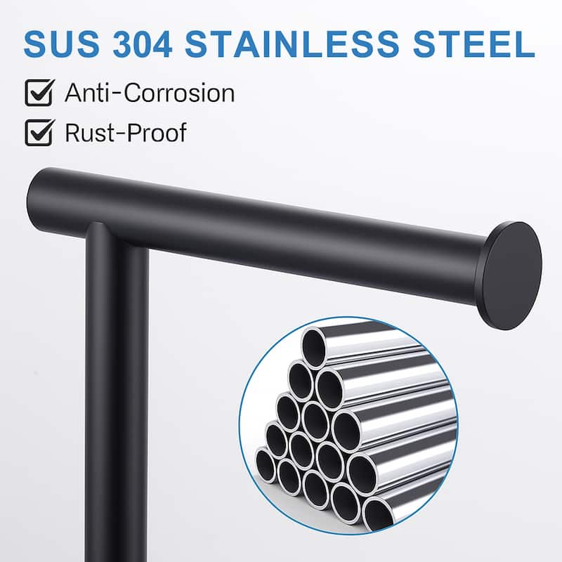 WOWOW Freestanding Bathroom Dual-Rod Toilet Paper Holder