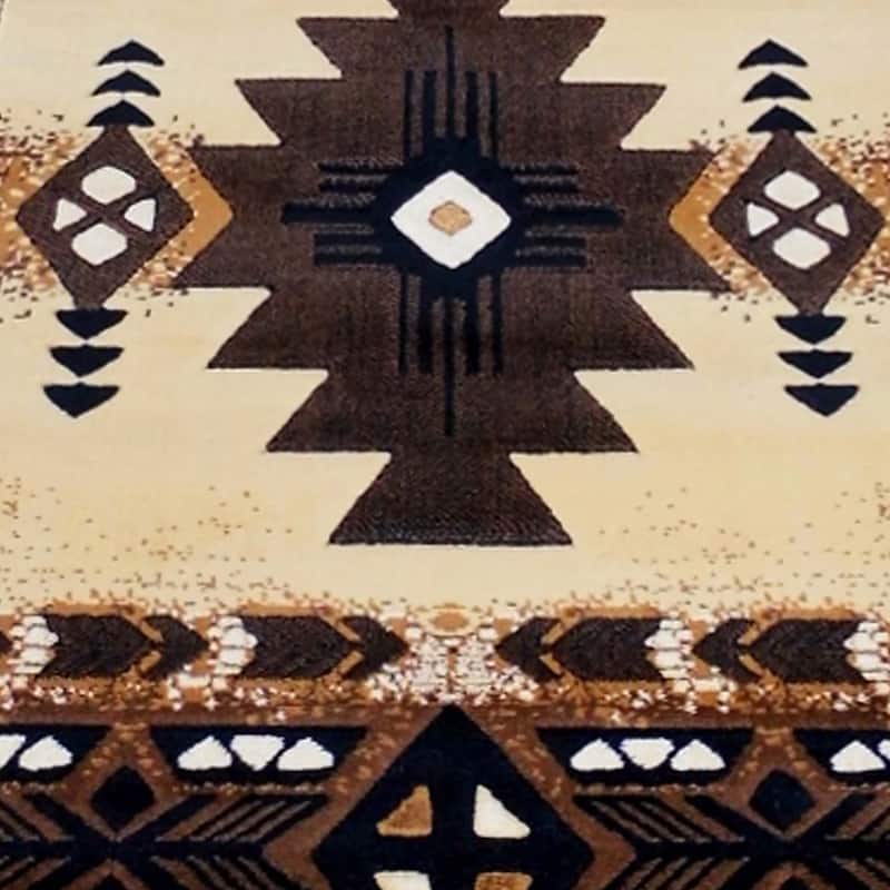 Traditional Southwestern Style Olefin Fiber Geometric Area Rug