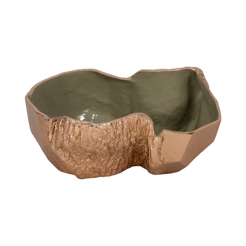 Modern Abstract Metal Decorative Bowl for Home Decor - 15", Gold