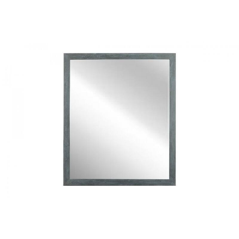 HomeRoots 40" Dark Gray Solid Wood Framed Accent Mirror - Dark Gray - 34' X '40' X '2