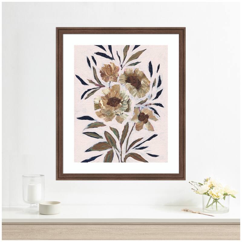 Kate and Laurel Framed Art Muted Paintrely Florals by Nikita Jariwala