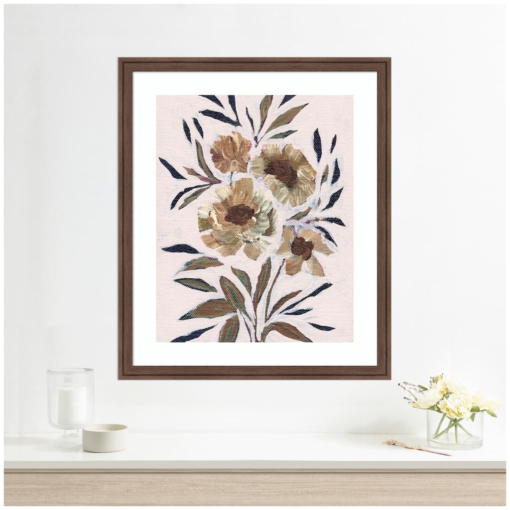 Kate and Laurel Framed Art Muted Paintrely Florals by Nikita Jariwala