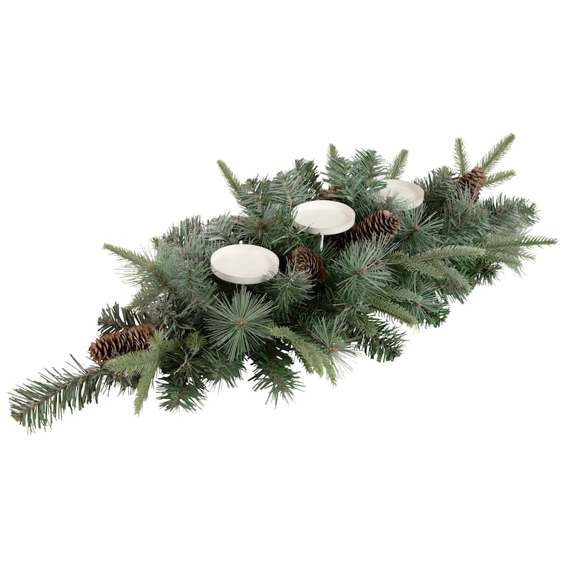 32" Artificial Mixed Pine Pine Cones Candle Holder Centerpiece