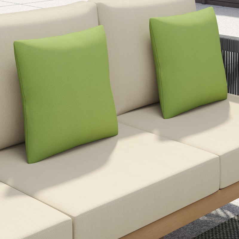 Corvus Iona 4-piece Patio Eucalyptus Wood and Rope Sofa Seating Set with Sunbrella Fabric