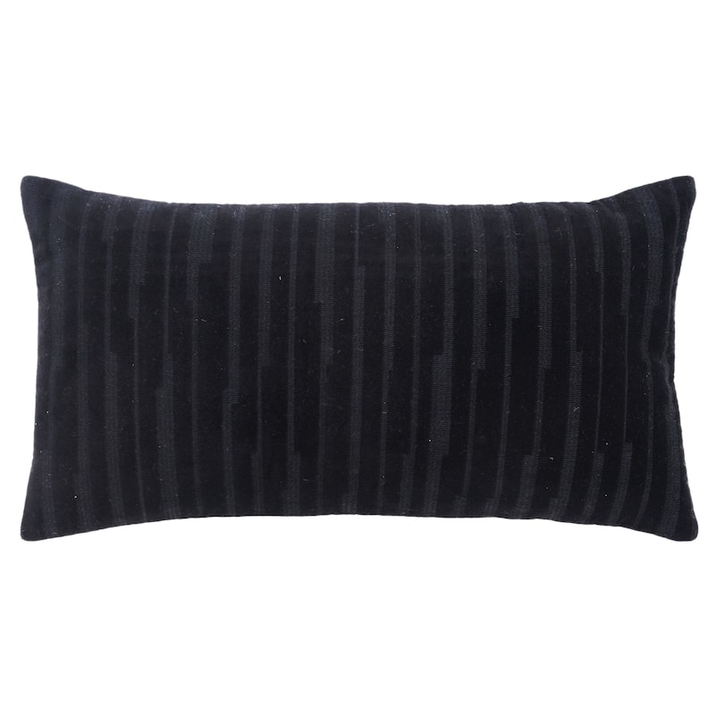 Rizzy Home Transitional Down Filled Decorative Pillow 14"x26" - Black