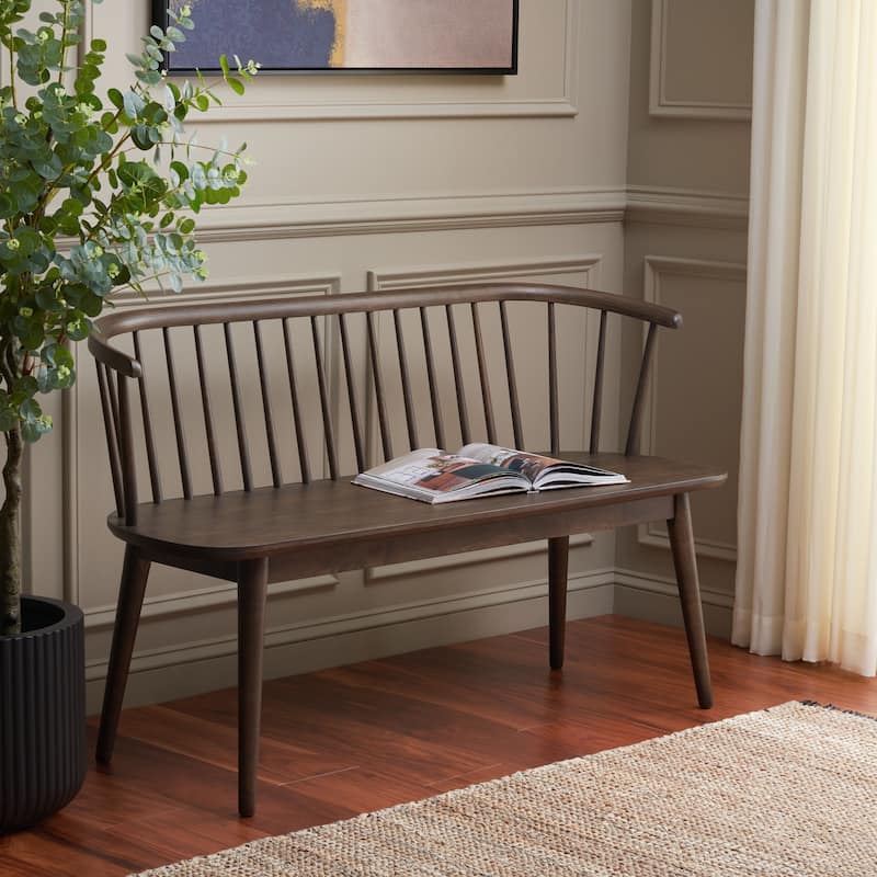 SAFAVIEH Sibyl Farmhouse Solid Wood Spindle Bench - 53"W x 19"D x 31"H