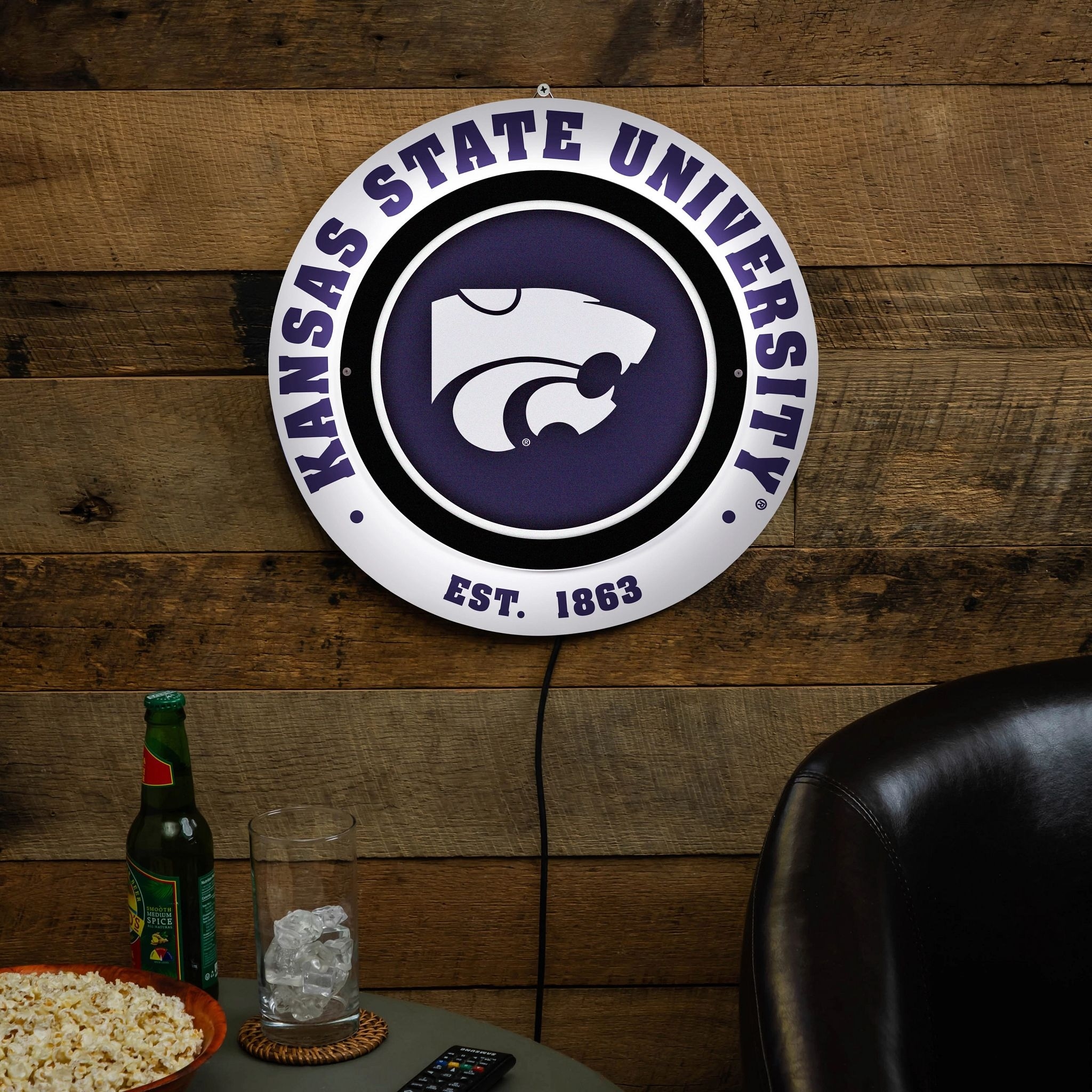 Kansas State University LED Metal Lit Wall Sign Decor