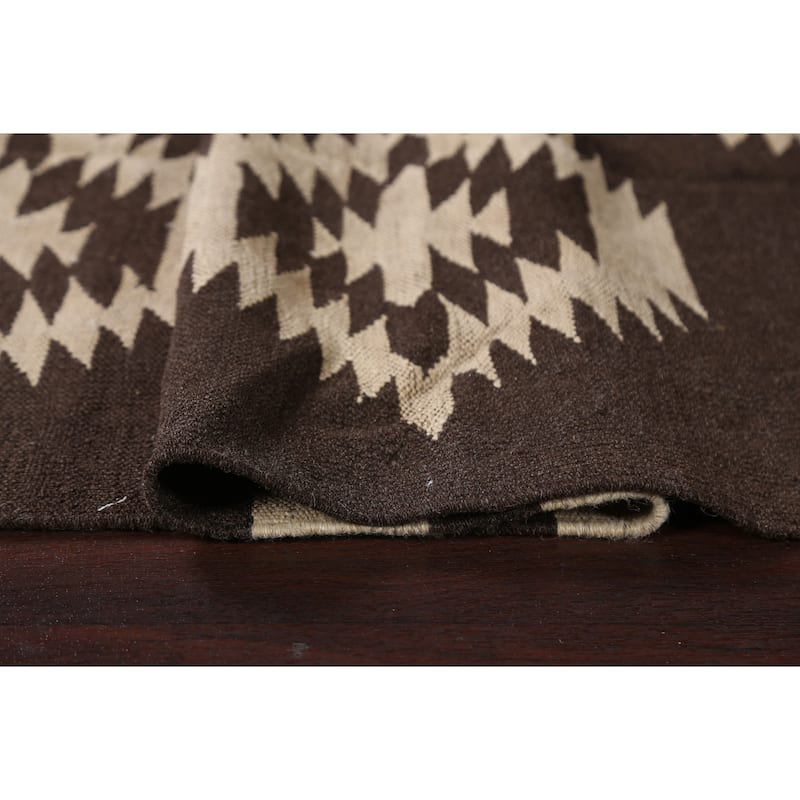 Natural Dye Kilim Tribal Geometric Oriental Wool Area Rug Flat-weave - 4'7" x 7'3"