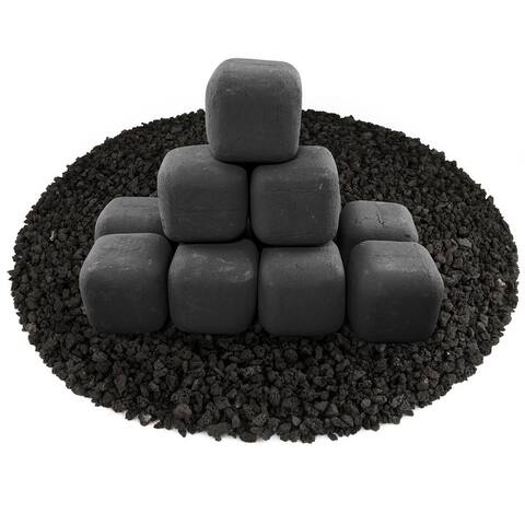 Ceramic Fire Squares Fire Pit Accessory Modern Decor for Indoor & Outdoor Fire Pits or Fireplaces