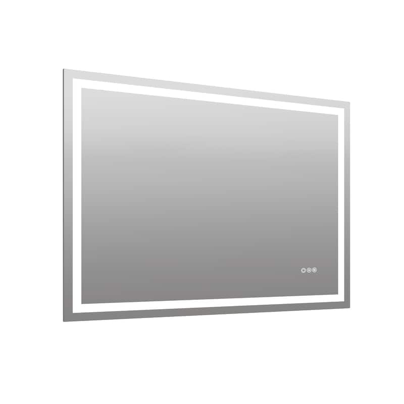 Topcraft Frameless Eco-Friendly Silver Mirror with Dual LED Strip Lighting - 48*40