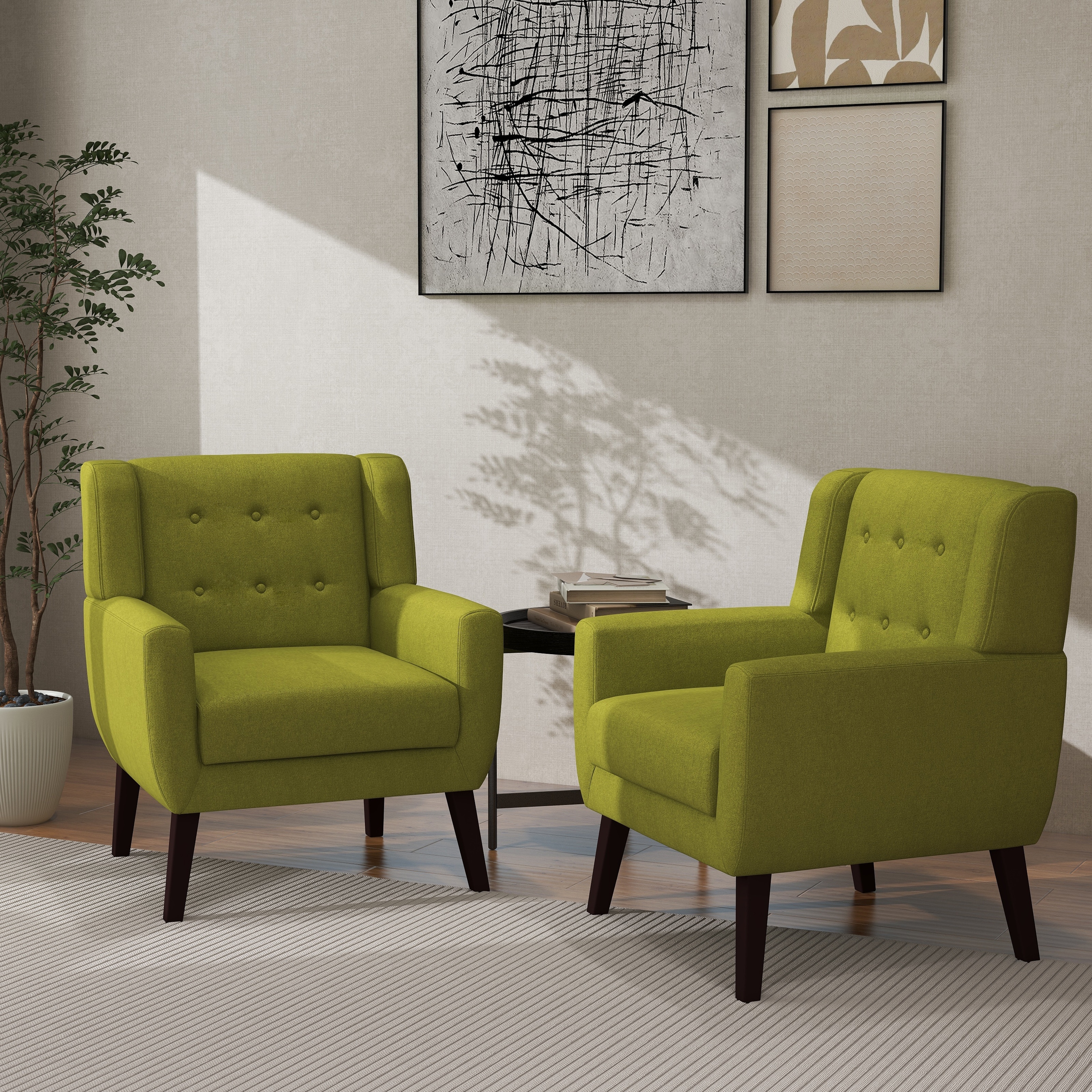 Lime green top modern accent chair