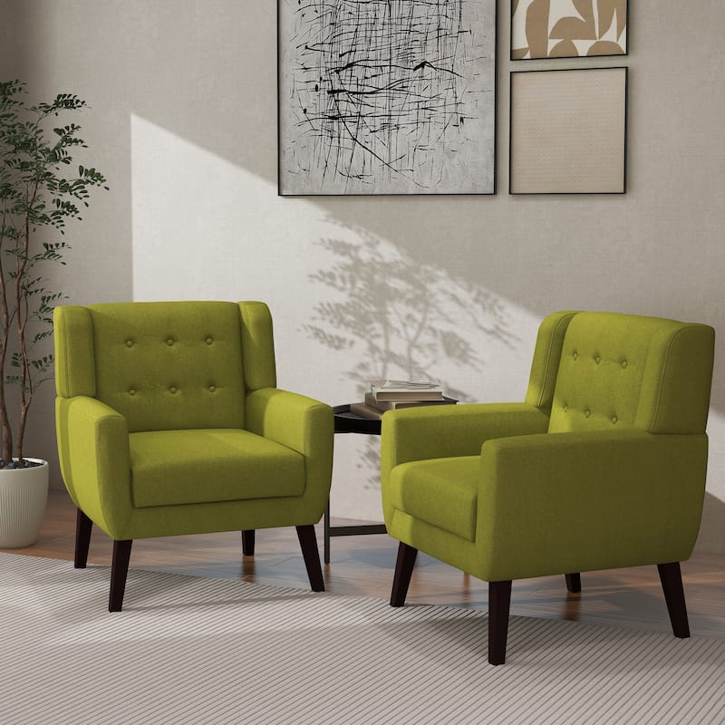 Cotton/ Linen Look Fabric Modern Accent Chair Armchair